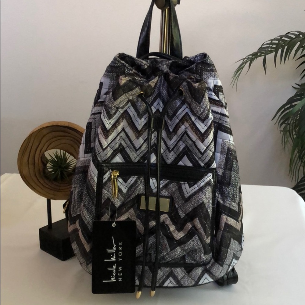 Nicole Miller NY Drawstring Backpack NWT